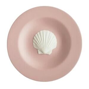 VINTAGE Wedgewood Jasperware Pink and White Scallop shell Dish Made in England